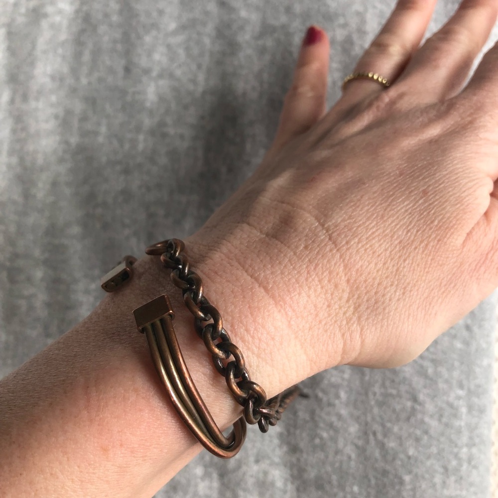 Pair of copper bracelets